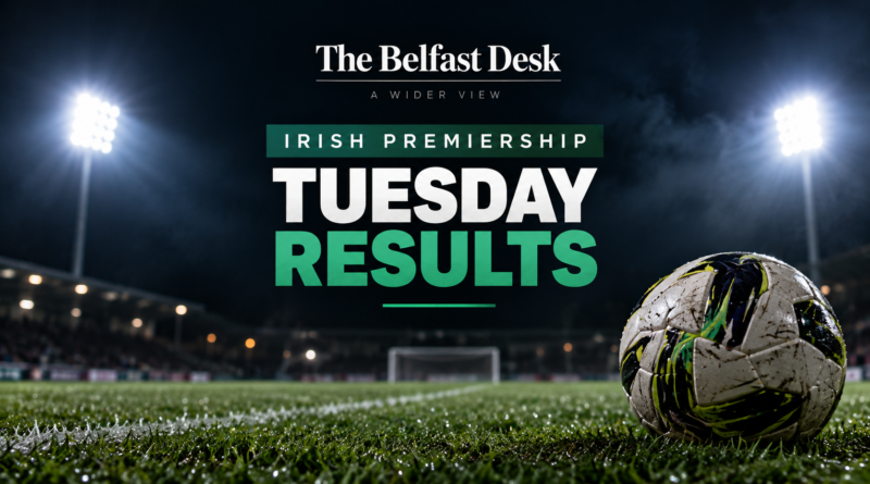 Football under floodlights – Irish Premiership Tuesday results