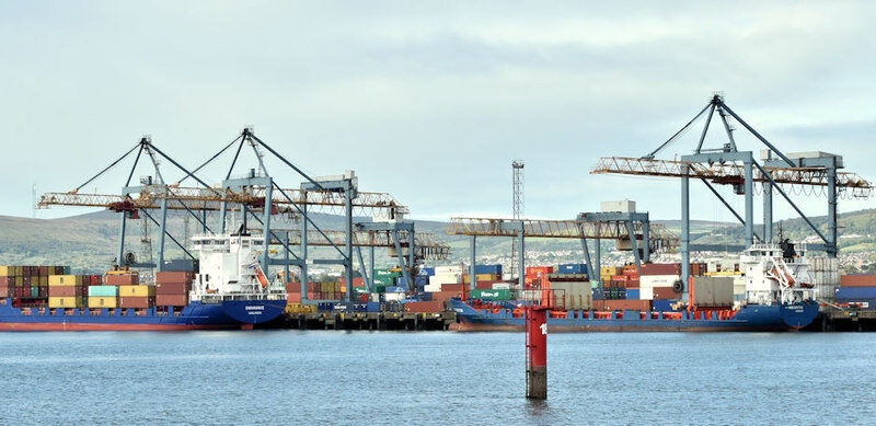 Belfast Harbour area, where a cash seizure led to a criminal property charge