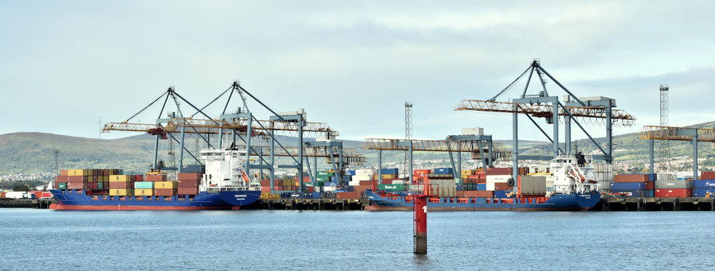 Belfast Harbour area, where a cash seizure led to a criminal property charge