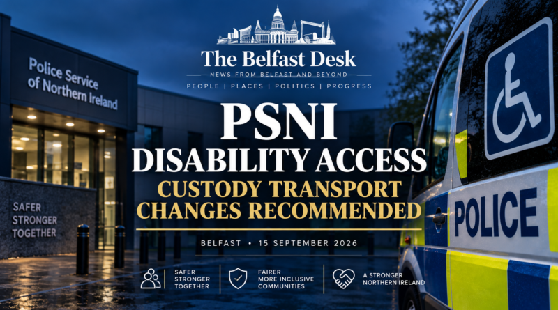 Police vehicle illustrating wheelchair-accessible custody transport