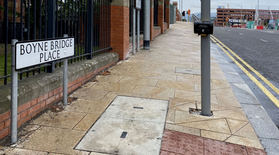 Boyne Bridge Place bus lane near Belfast Grand Central Station