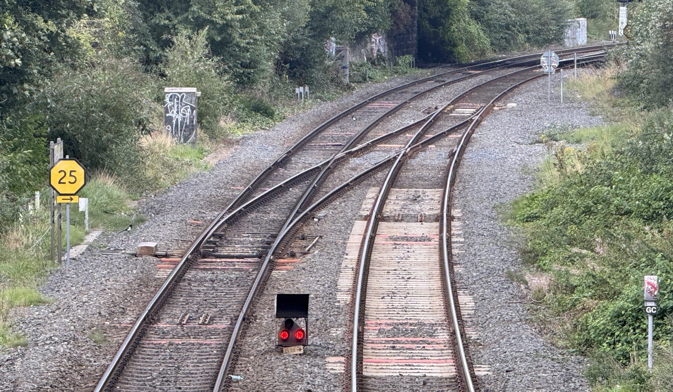 Railway tracks and signals on the Northern Ireland rail network
