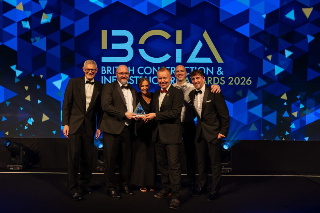 NI Water Foyle Street project team receiving the 2026 British Construction & Infrastructure Upgrade and Renewal Award