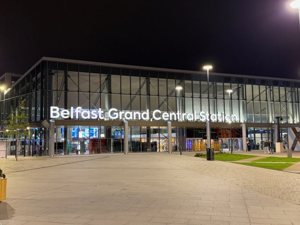A photograph of Grand Central Station in Belfast