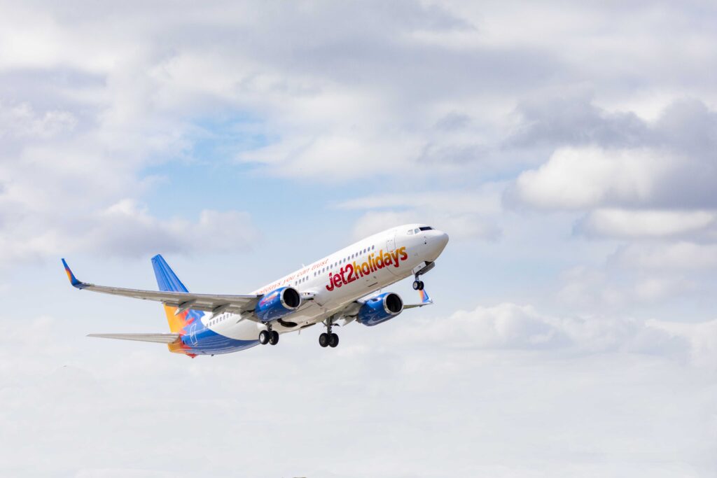 Jet2holidays aircraft taking off, illustrating the new Jet2 Belfast Bulgaria flights announced for summer 2028