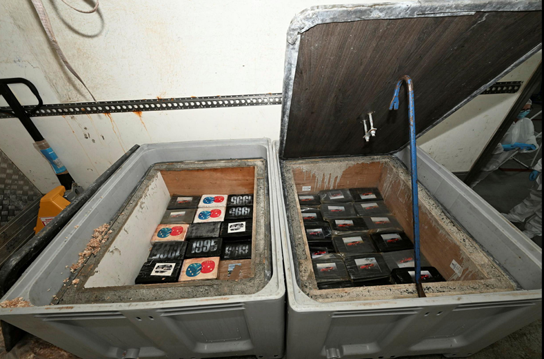 Packages of cocaine recovered during the PSNI's record drug seizure in Jonesborough in December 2023