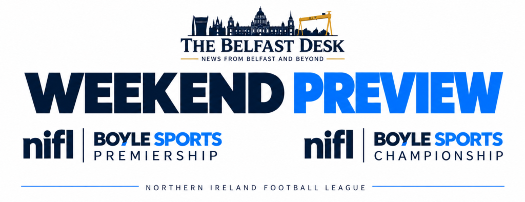 Weekend preview graphic for the NIFL Premiership and Championship