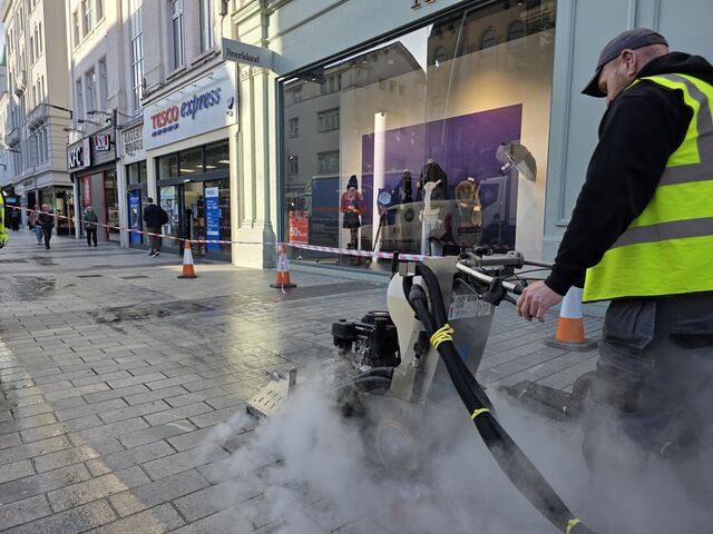Belfast City Council Gladiator chewing gum removal machine introduced as part of street cleaning improvements
