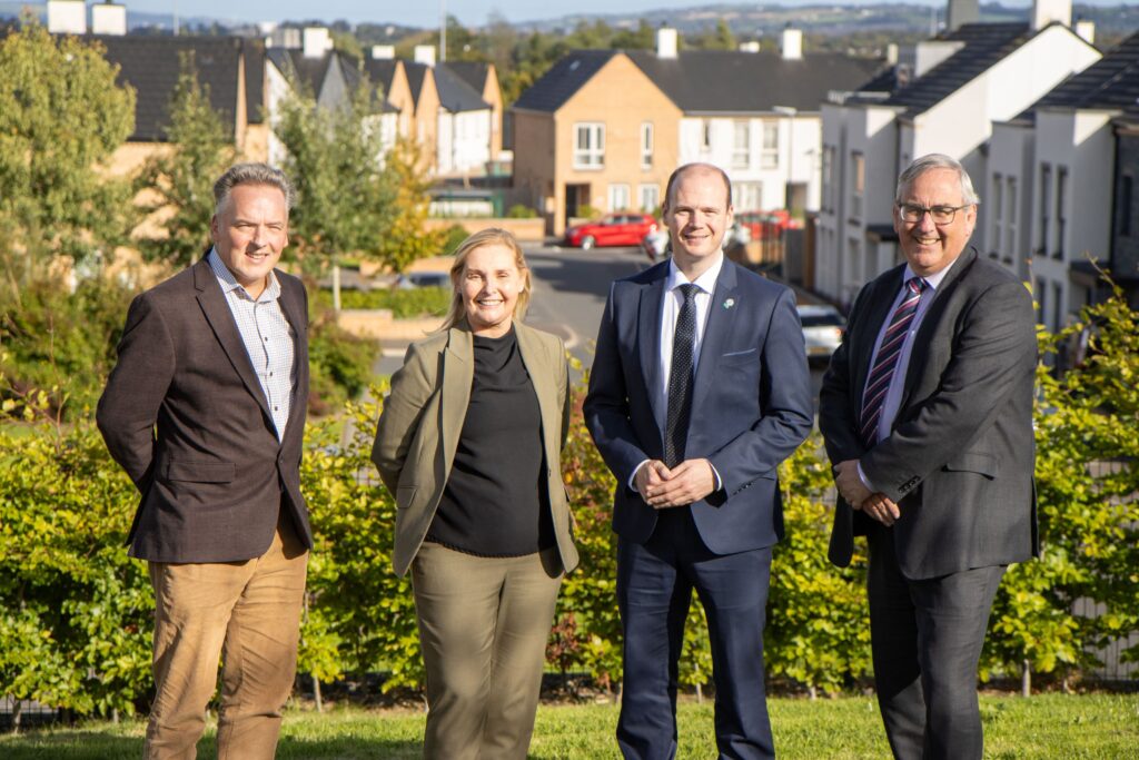 Gordon Lyons visits Blacks Gate social homes development in Dunmurry