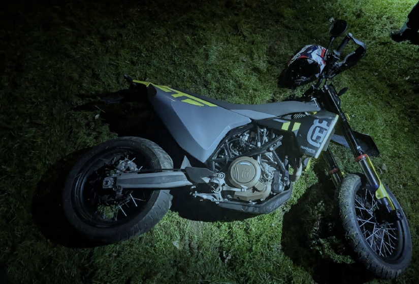 Husqvarna motorcycle seized by PSNI following a high-speed pursuit in Lurgan